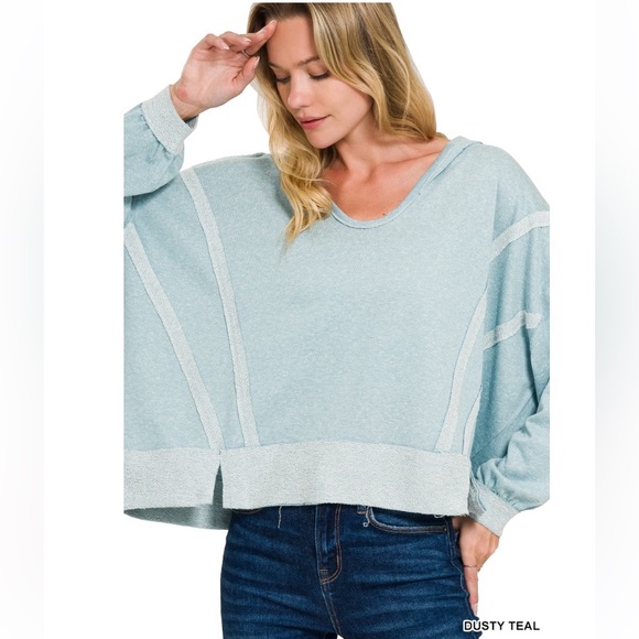 Zenana Outfitters Dark Green Hoodie - Picture 5 of 7